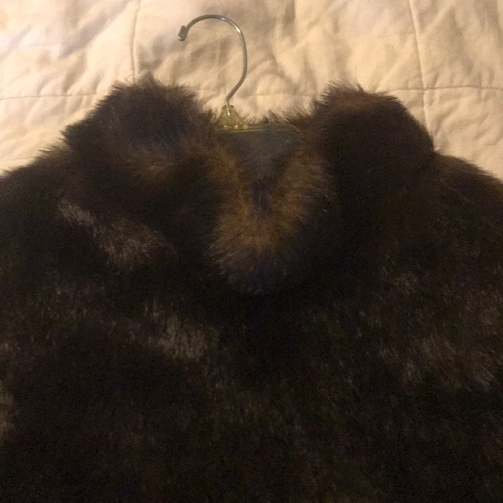 Faux Fur Lined Pullover Cape - image 1